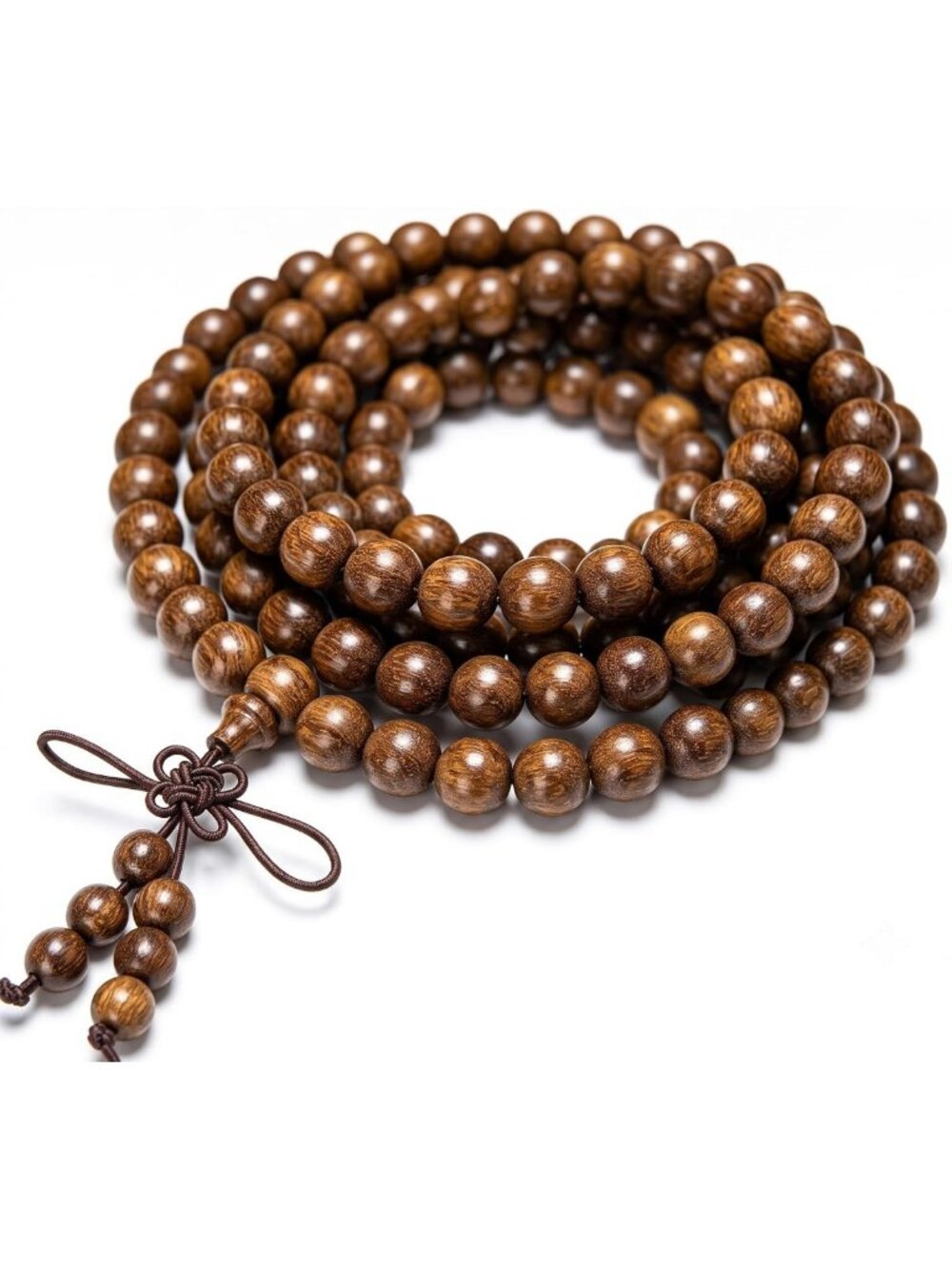 108 Mala Beads Bracelet & Necklace Set - 8mm Natural Sandalwood for Yoga
